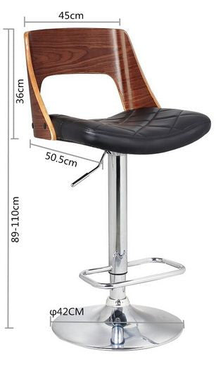 VERONA BENTWOOD GAS LIFT (SET OF 2) BARSTOOLS - SEAT: 900-1120(H) - BLACK