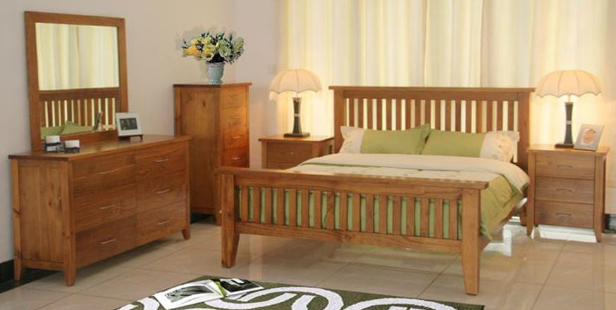 DAKOTA SINGLE 4 PIECE   BEDROOM SUITE  ( MODEL - 4-5-22-15-14-16-15-18-19)  - CHESTNUT OR WALNUT
