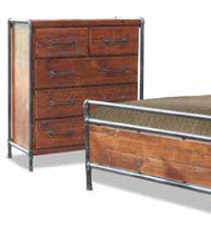 HARBOUR TUBE INDUSTRIAL TALLBOY CHEST - LIGHT ROUGH SAWN