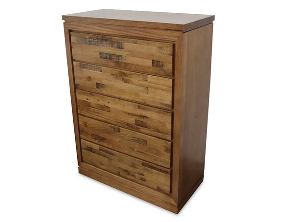 BERTROSE TASMANIAN OAK TALLBOY CHEST - (MODEL:3-1-18-12-9-19-12-5) - AS PICTURED