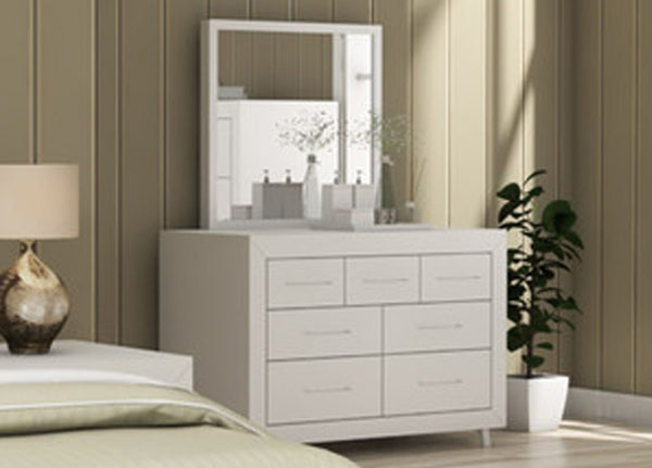 CARNIVAL (AUSSIE MADE) 7 DRAWER DRESSING TABLE WITH MIRROR - TASSIE OAK COMBINATION - ASSORTED COLOURS