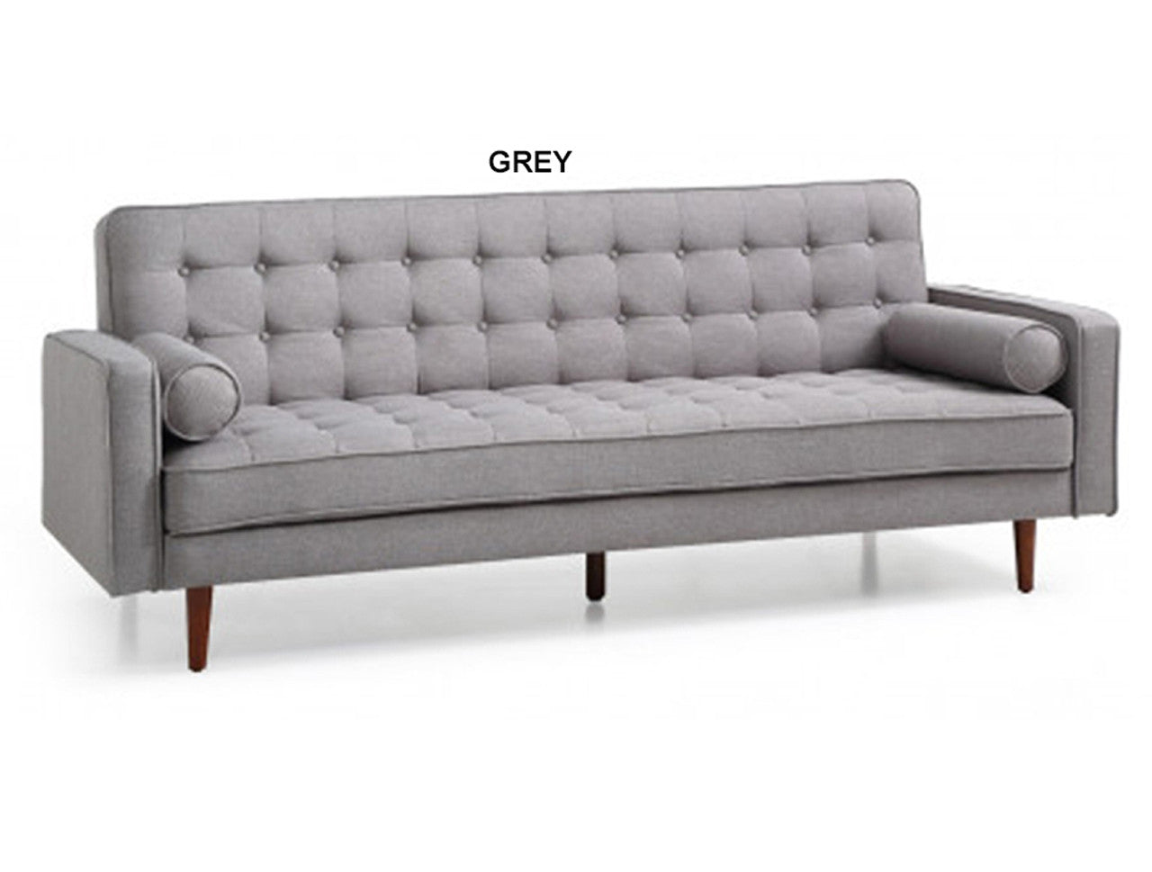 CHARLESTON 3 SEATER VELVET FABRIC SOFA BED - GREEN OR GREY