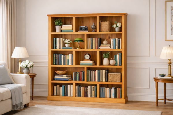 Urban (AUSSIE MADE) Flat Top Staggered Bookcase Collection - Assorted Stained Colours
