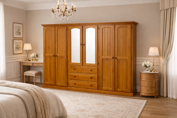 Nimera (AUSSIE MADE) Multi Wardrobe 6 Doors & 3 Drawers Collection - Assorted Stained Colours