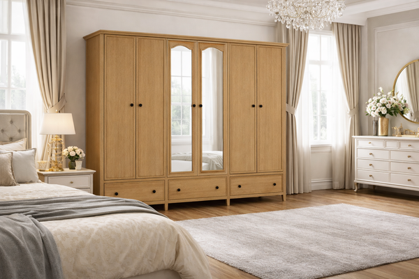 Sydneyside (AUSSIE MADE) 6 Door / 3 Drawer Wardrobe With Picture Frame Collection - Assorted Stained Colours