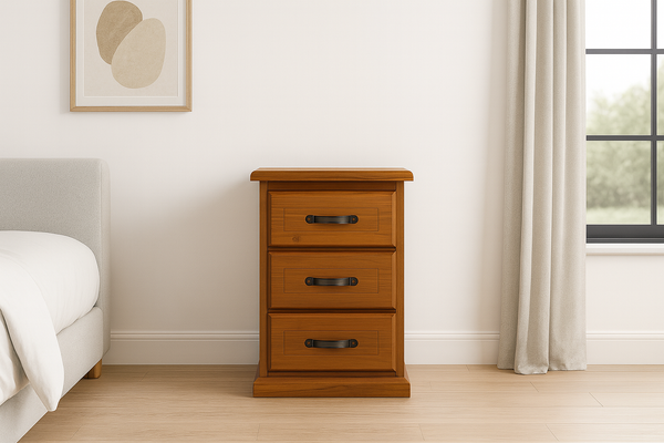 TOGAGGO (AUSSIE MADE) BEDSIDE TABLE COLLECTION - ASSORTED STAINED COLOURS