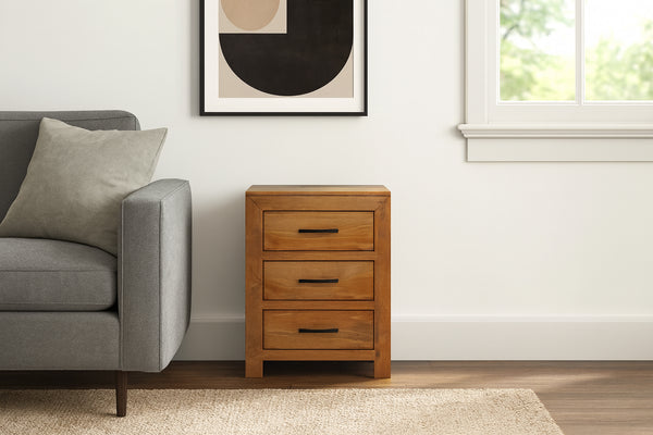 BUSTIN (AUSSIE MADE) BEDSIDE TABLE COLLECTION - ASSORTED STAINED COLOURS