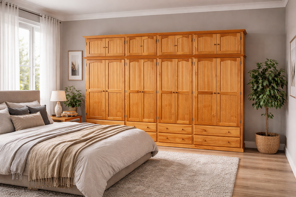 Mudgee (AUSSIE MADE) Wardrobe With Top Box Collection - Assorted Stained Colours