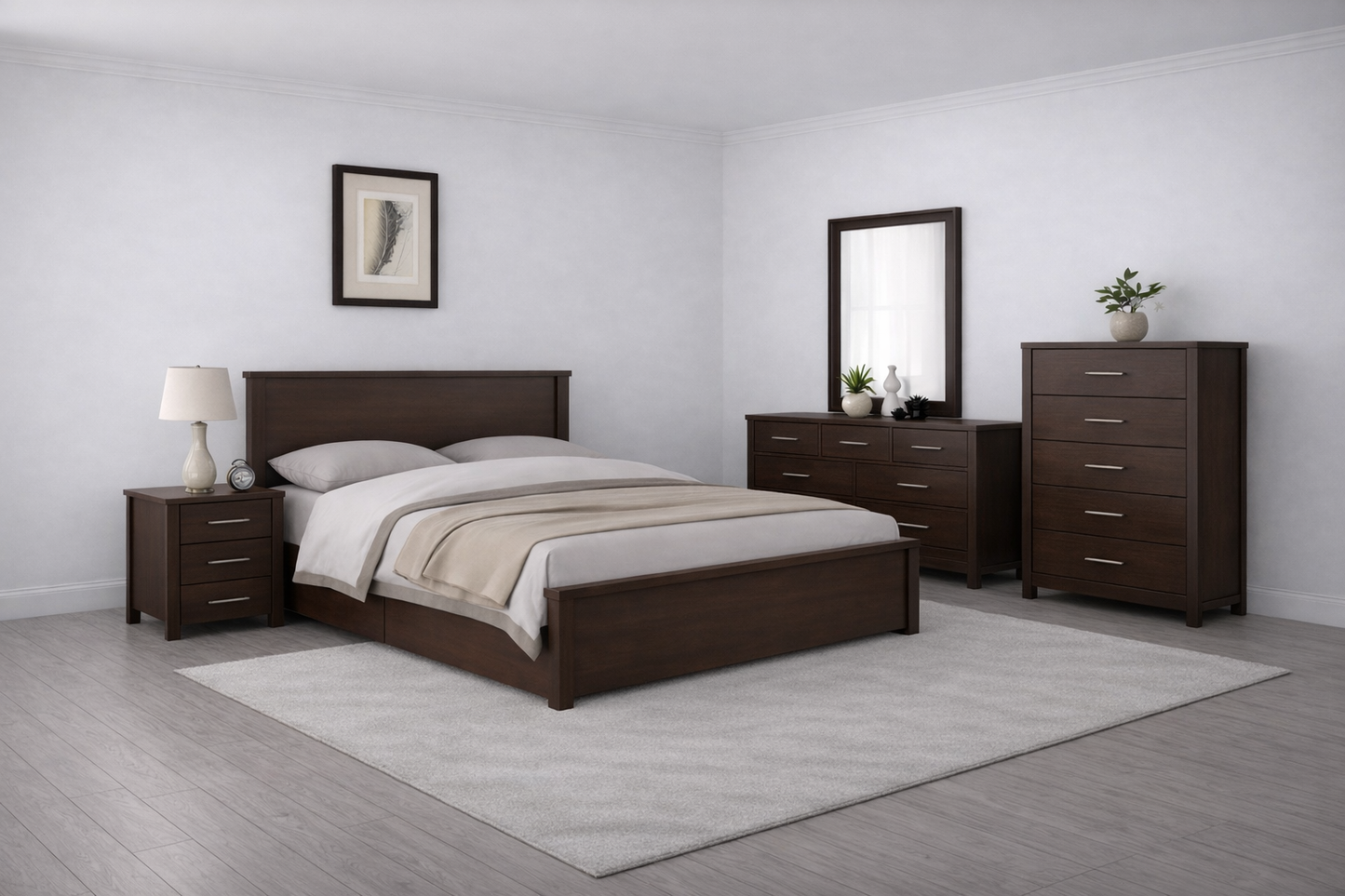 Amazing 7 Drawer Dressing Table Without Mirror (MODEL:3-18-5) - White