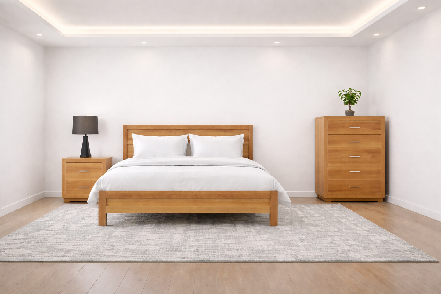 Queen Alameda Timber Bed - As Pictured