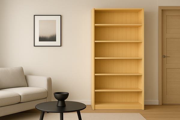 SUSAN (AUSSIE MADE) STANDARD HIGHLINE BOOKCASE WITH 40MM FACINGS COLLECTION - ASSORTED STAINED COLOURS