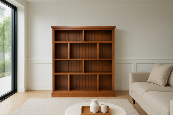 URBAN (AUSSIE MADE) FLAT TOP STAGGERED HIGHLINE BOOKCASE COLLECTION - ASSORTED STAINED COLOURS