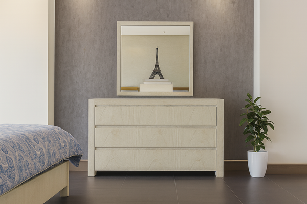 TAMPA (CUSTOM MADE) 4 DRAWER DRESSING TALBE WITH MIRROR - ASSORTED STAINED COLOURS