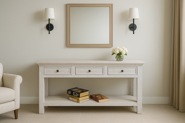 JAKARTA (AUSSIE MADE) 3 DRAWER CONSOLE TABLE - 750(H) X 1200(W) X 400(D) - ASSORTED PAINTED COLOURS