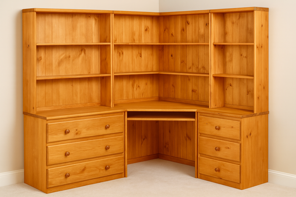 CALIFORNIA (AUSSIE MADE) 6 PIECE CORNER DESK SUITE - (LHS) - 1800(W) - (RHS) - 1350(W) - ASSORTED COLOURS