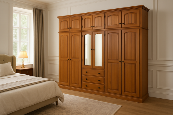 ARRONE (AUSSIE MADE) 4 PIECE WARDROBE WITH 12 DOORS AND 3 DRAWERS COLLECTION - ASSORTED STAINED COLOURS