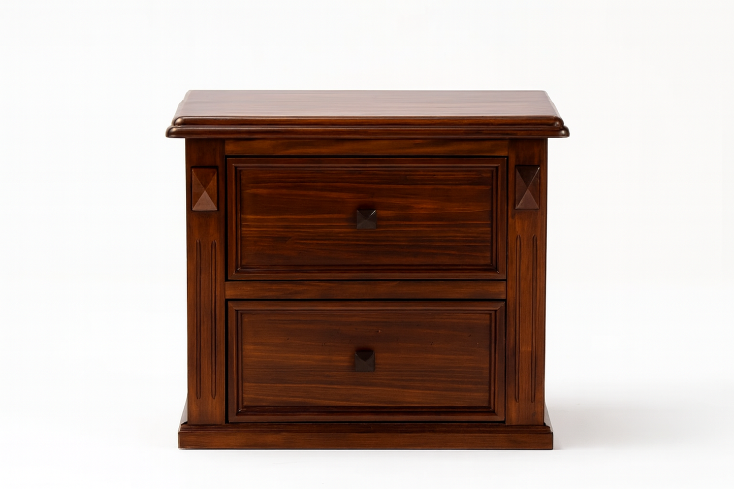 LEGIONS (W182) 2 DRAWER BEDSIDE TABLE - WALNUT (PICTURED)