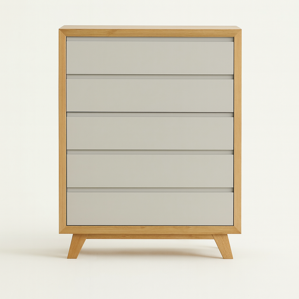 TROVATO SINGLE OR KING SINGLE (AUSSIE MADE) 3 PIECE (TALLBOY) BEDROOM SUITE - TASSIE OAK COMBINATION - ASSORTED COLOURS