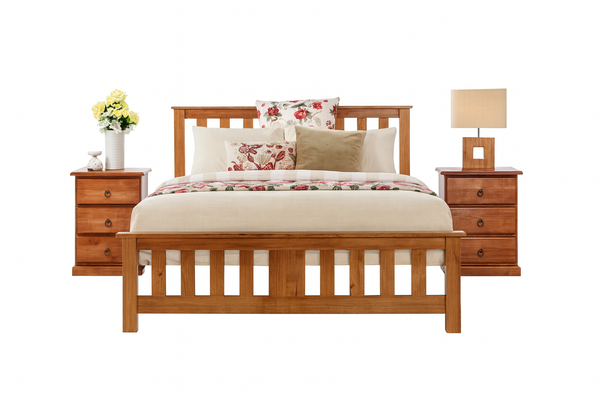 DOUBLE CARRINGTON (AUSSIE MADE) BED FRAME - ASSORTED STAINED COLOURS