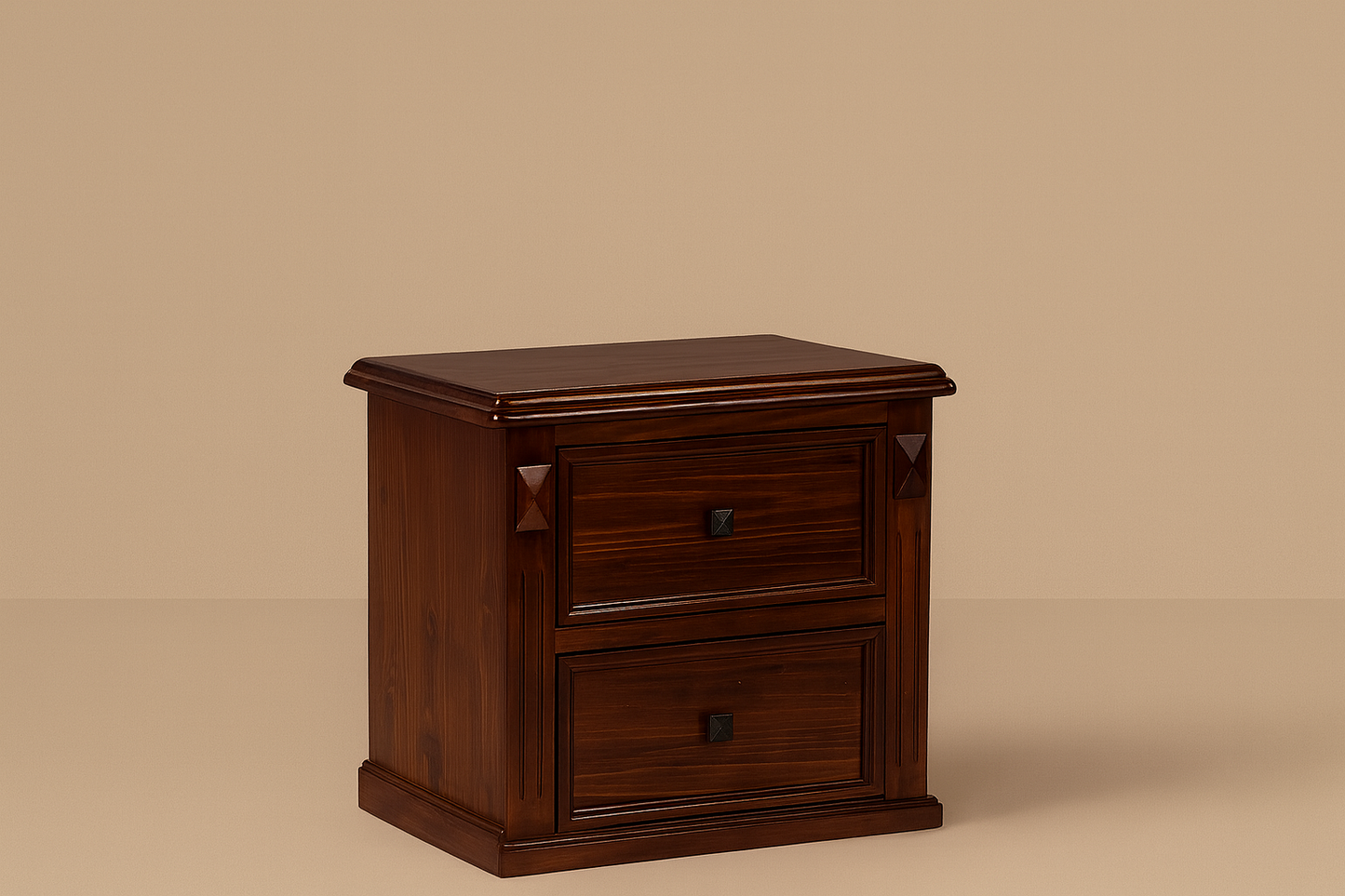 LEGIONS (W182) 2 DRAWER BEDSIDE TABLE - WALNUT (PICTURED)
