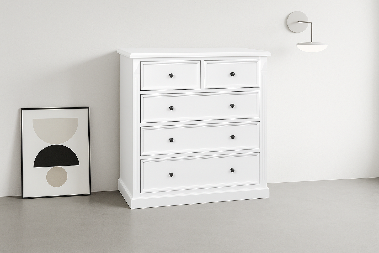 LEGIONS 5 DRAWER SPLIT TOP TALLBOY - ASSORTED PAINTED COLOURS