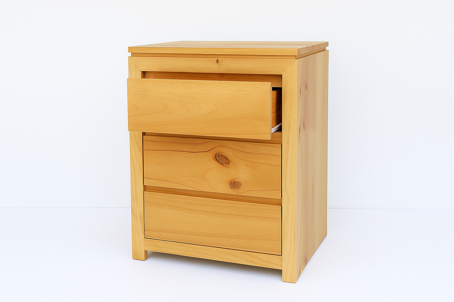 Celine (AUSSIE MADE) Fingergroove 3 Drawer Bedside Table - White Or Antique White (NOT AS PICTURED)