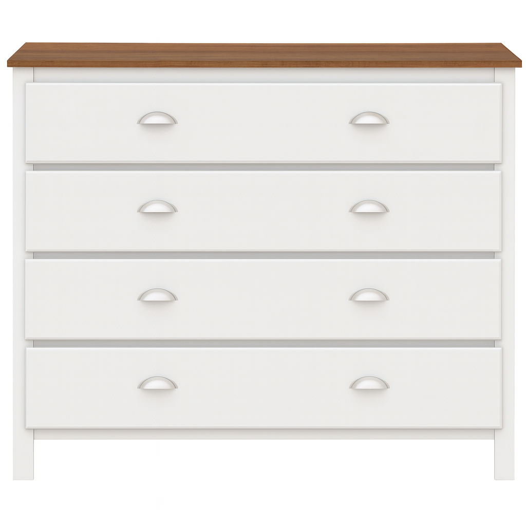 WENDELL (CUSTOM MADE) 4 DRAWER TALLBOY - 900(H) x 1200(W) x 450(D) - ASSORTED COLOURS