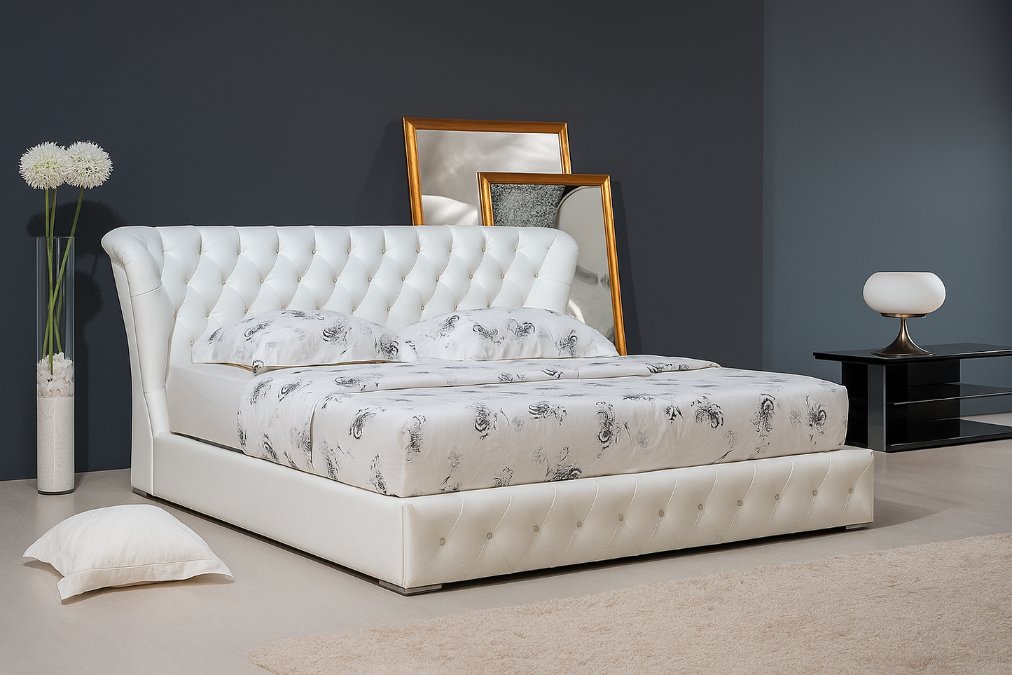 DOUBLE ANGELINA LEATHERETTE BED (618) - ASSORTED COLORS