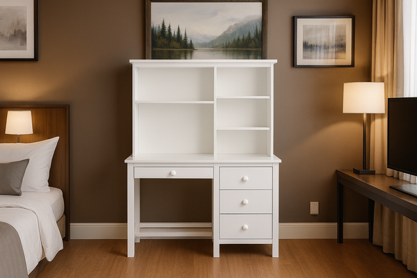 KADO DESK AND HUTCH - 1060(W) X 530(D) - ARCTIC WHITE OR WALNUT