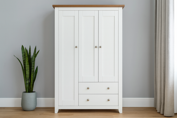 GENEVA (AUSSIE MADE) 3 DOOR / 2 DRAWER UTILITY WARDROBE COLLECTION - ASSORTED PAINTED / STAINED COLOURS