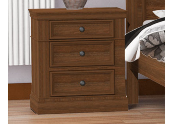 CHEEROKE (CUSTOM MADE) 3 DRAWER 100% HARDWOOD BEDSIDE TABLE - ASSORTED COLOURS