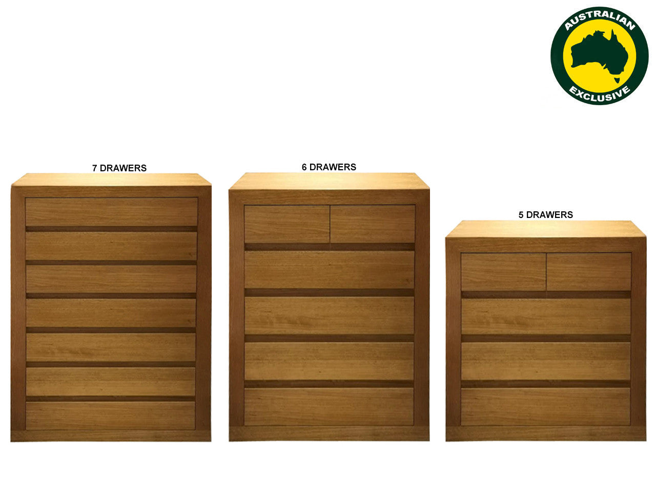 CLAREMONT (AUSSIE MADE) TALLBOY COLLECTION - TASSIE OAK COMBINATION - ASSORTED COLOURS - STARTING FROM $2299