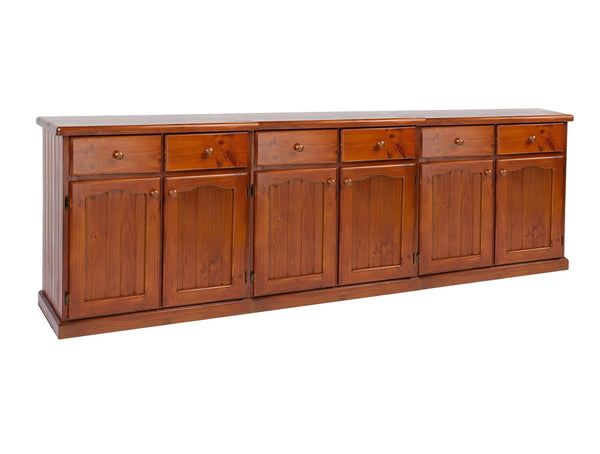 COLONIAL (AUSSIE MADE) BUFFET 6 DOORS / 6 DRAWER BUFFET - 900(H) x 2700(W) - ASSORTED COLOURS