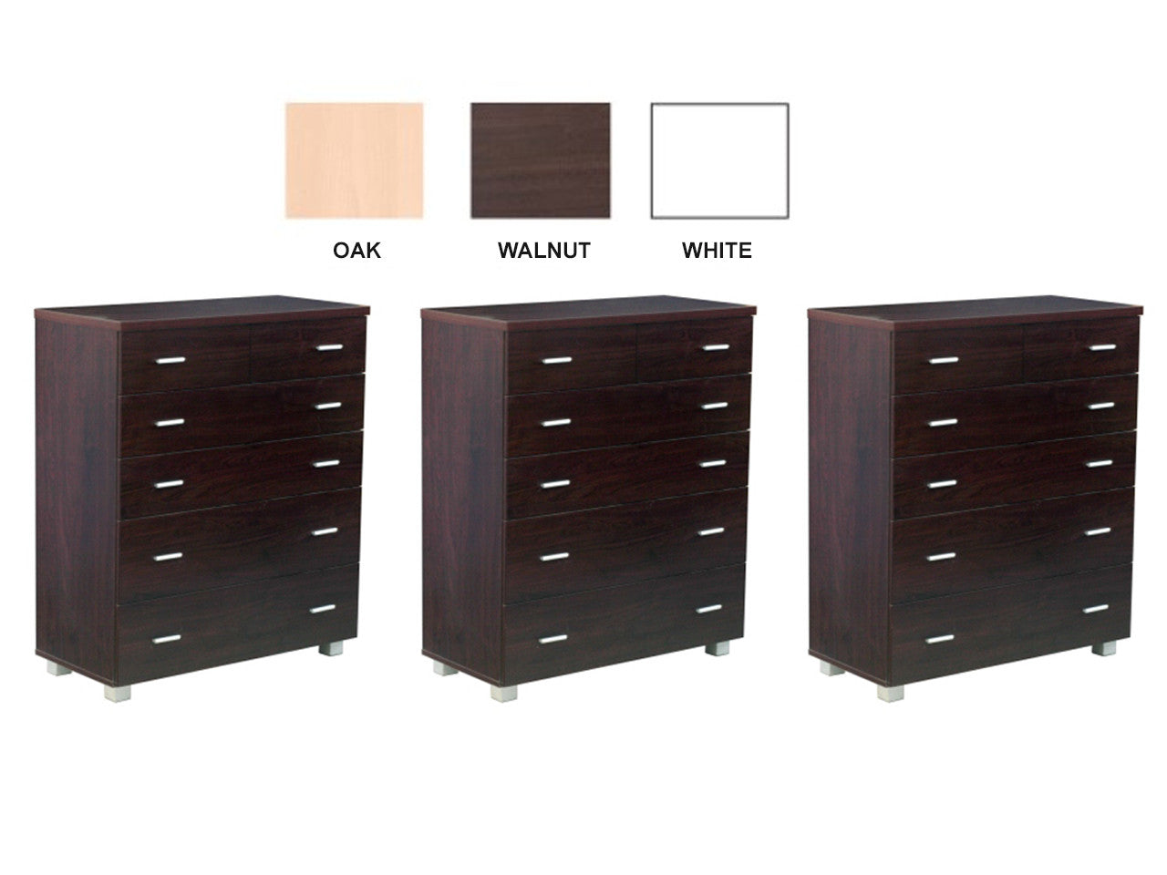 CONCORD 6 DRAWER SPLIT TOP HIGH CHEST - 1010(H) X 850(W) - ASSORTED COLOURS