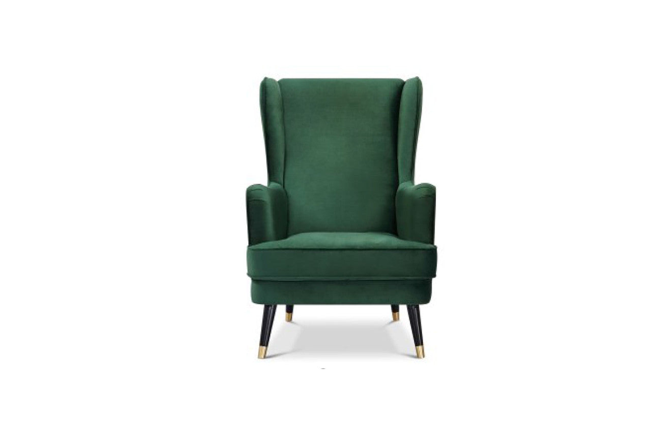 CAPE FABRIC UPHOLSTERED ARMCHAIR - GREEN