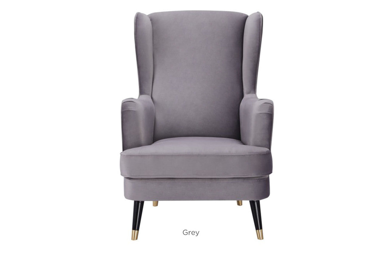 CAPE FABRIC UPHOLSTERED ARMCHAIR -  GREY