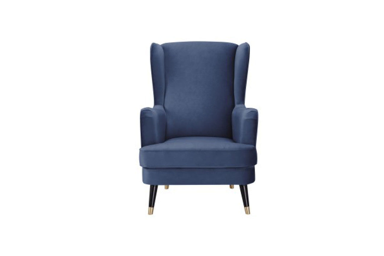 CAPE FABRIC UPHOLSTERED ARMCHAIR -  NAVY