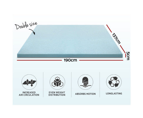JUDITH DOUBLE SIZE COOL GEL MEMORY FOAM MATTRESS TOPPER WITH BAMBOO COVER (50mm)