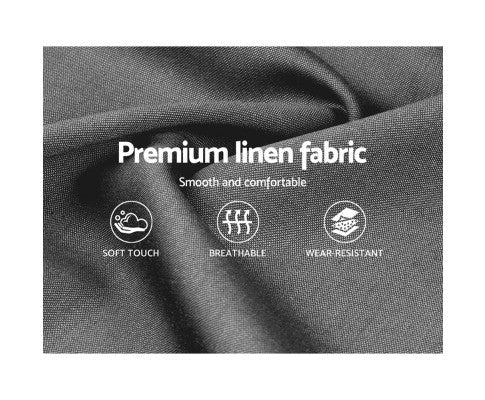 KING SINGLE ARMANI FABRIC BED WITH GAS LIFT - GREY