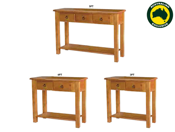 DEEONE (AUSSIE MADE) SOFA / HALL TABLE WITH SQUARE LEGS COLLECTION - ASSORTED STAINED COLOURS - STARTING FROM $599