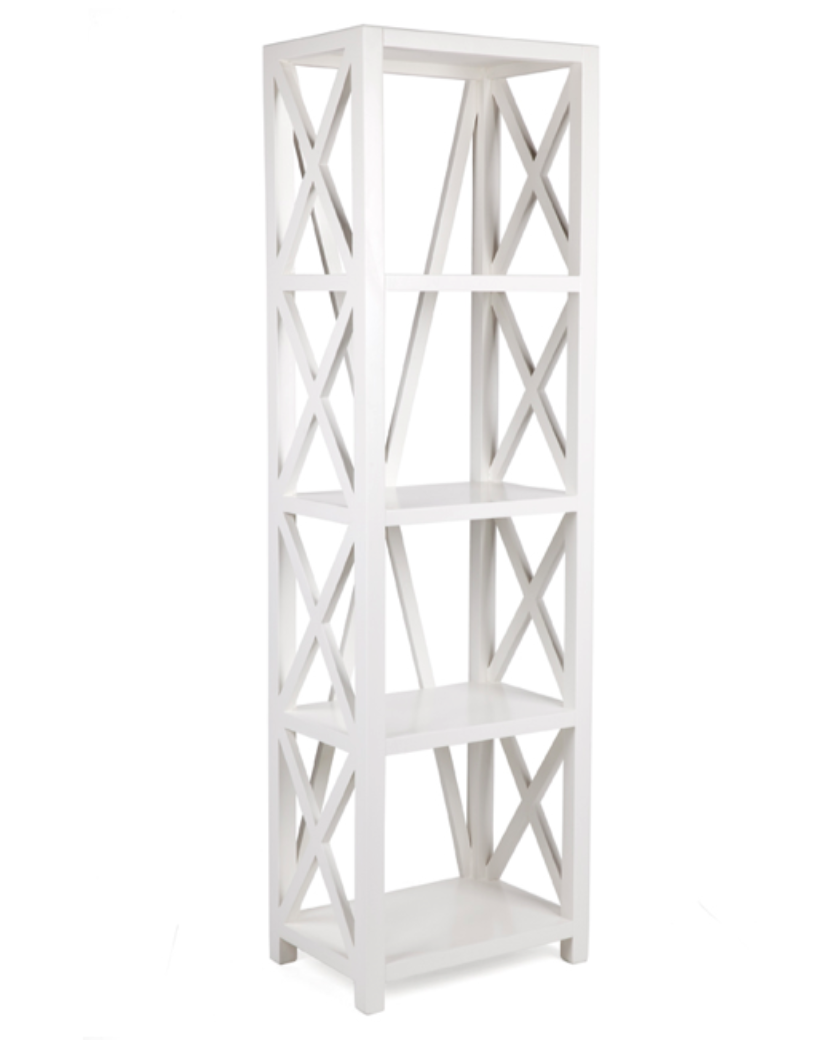 X-STYLE CROSSED BOOKCASE - WHITE - STARTING FROM $349