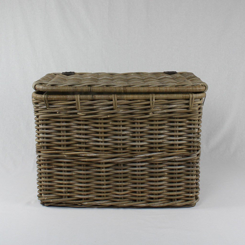 TRUNK PIPE IRON FRAME WITH LID AND LINING - KUBU GREY