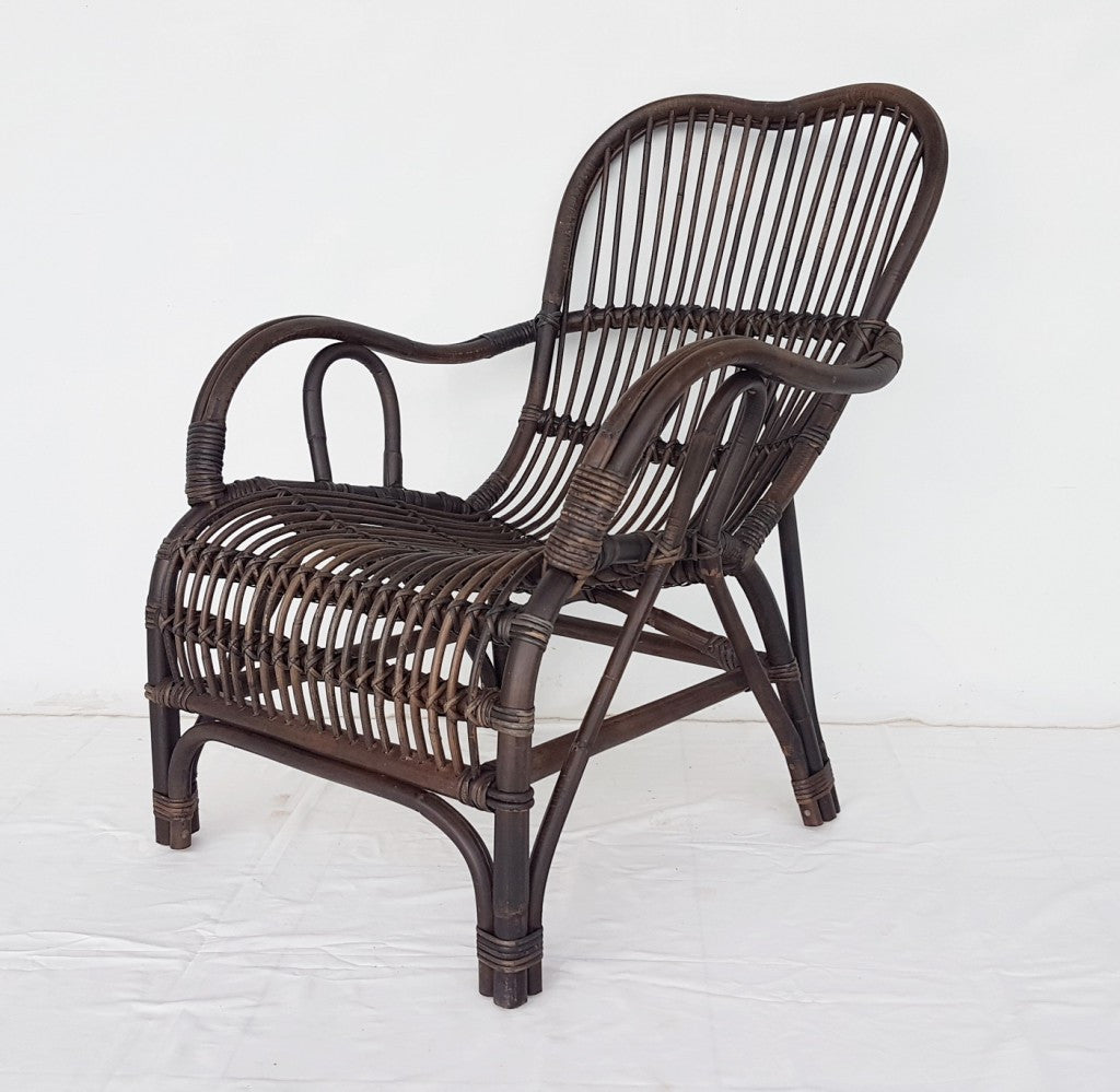 CECILIA CANE / RATTAN  CHAIR (MODEL: DET824) - DARK BROWN