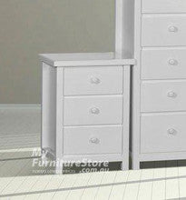 FEDERATION (AUSSIE MADE) 3 DRAWER BEDSIDE TABLE - ASSORTED COLOUR STAINS AVAILABLE (NOT WHITE AS PICTURED)