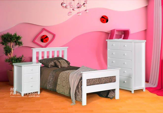 KING SINGLE FEDERATION (AUSSIE MADE) BED WITH 2 RAIL FOOT - PAINTED COLOURS