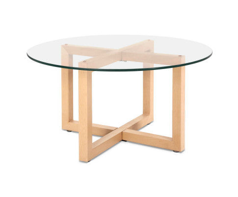 SPARROW ROUND GLASS COFFEE TABLE - AS PICTURED