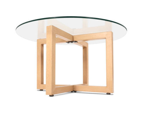 SPARROW ROUND GLASS COFFEE TABLE - AS PICTURED
