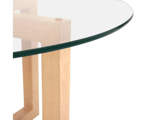 SPARROW ROUND GLASS COFFEE TABLE - AS PICTURED