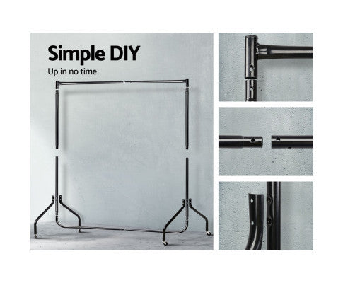 WALLACE (SET OF 2) METAL CLOTHES RACK - BLACK