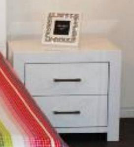 SIENNA 2 x DRAWER BEDSIDE TABLE - GLOSS WHITE